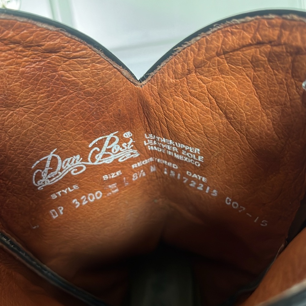 Dan Post ‘Maria’ black leather cowboy boots, size 8.5 - Picture 13 of 16